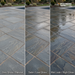 Polymeric Sand Store paver sealer comparison showing Zero Gloss, Satin Low Gloss, and Wet Look High Gloss finishes on slate
