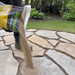Pouring Techniseal NOCO polymeric sand into flagstone patio joints – no compaction jointing sand for natural stone