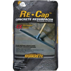 Quikrete Re-Cap 40 lb concrete resurfacer bag for repairing and restoring worn spalling surfaces