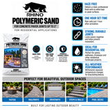 Rhino Power Bond Plus Polymeric Sand, Joints to 2 in, 10 to 50 lb
