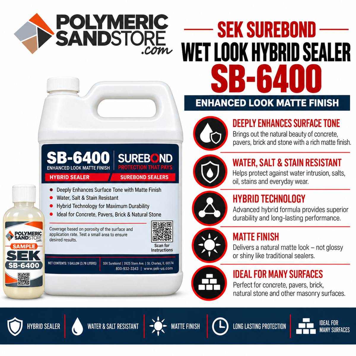 SEK Surebond SB-6400 Hybrid Penetrating Sealer Sample, 8 oz