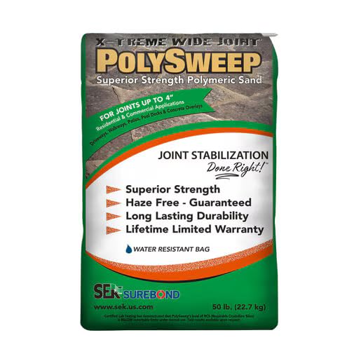 SEK PolySweep XTreme wide joint polymeric sand 50 lb, superior strength haze free paver sand for joints up to 4 inches