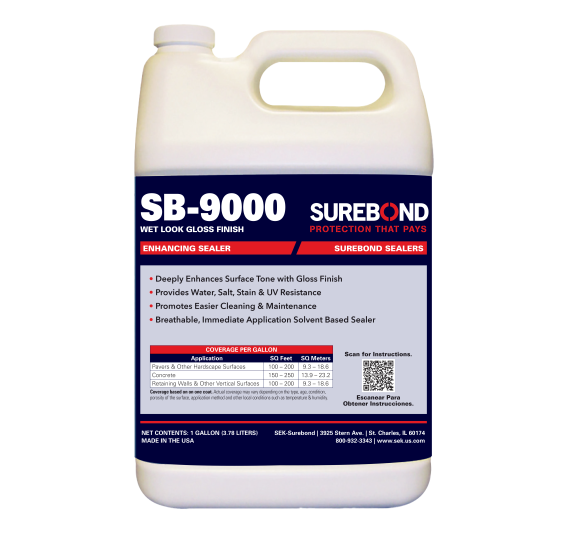 SEK Surebond SB-9000 Wet Look Paver Sealer solvent-based high gloss