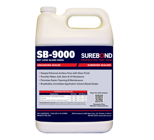 SEK Surebond SB-9000 Wet Look Paver Sealer solvent-based high gloss