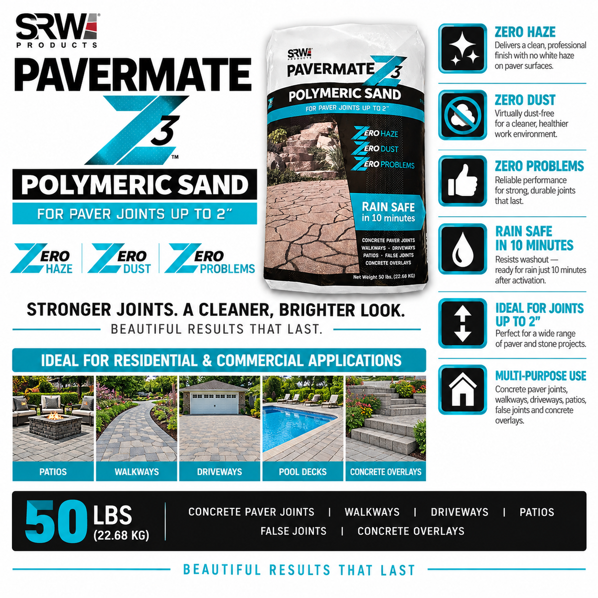 SRW Pavermate Z3™ Polymeric Sand, 50 lb Bag