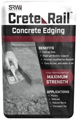 SRW Crete Rail Concrete Edging bag, fiber reinforced for maximum strength, for pavers, wetcast, natural stone, porcelain tile