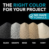 SRW Pavermate Z3 polymeric sand color chart – Black, Granite, Beige, Tan and Ivory sand piles, no haze formula