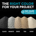 SRW Pavermate Z3 polymeric sand color chart – Black, Granite, Beige, Tan and Ivory sand piles, no haze formula