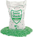 Snow Shield Green Ice Melt 50 lb white bag with green granules poured out, melts down to -20 degrees