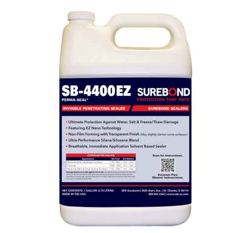 SureBond SB-4400EZ Perma-Seal 1-gallon jug of invisible penetrating sealer with white cap and navy label