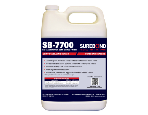 Surebond SB-7700 semi-gloss joint stabilizing paver sealer 1 gallon jug with UV and stain resistance
