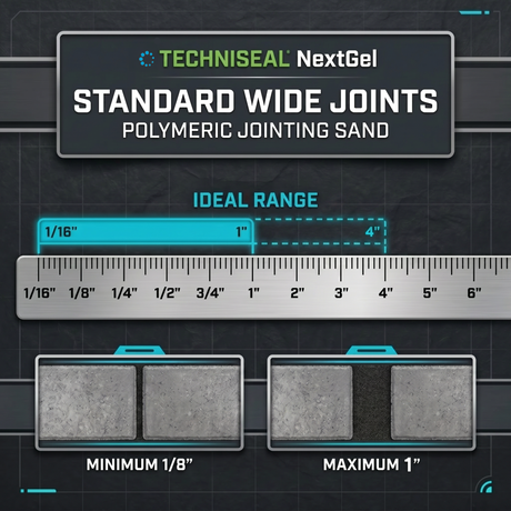 Joint width reference chart for Techniseal HP Nextgel