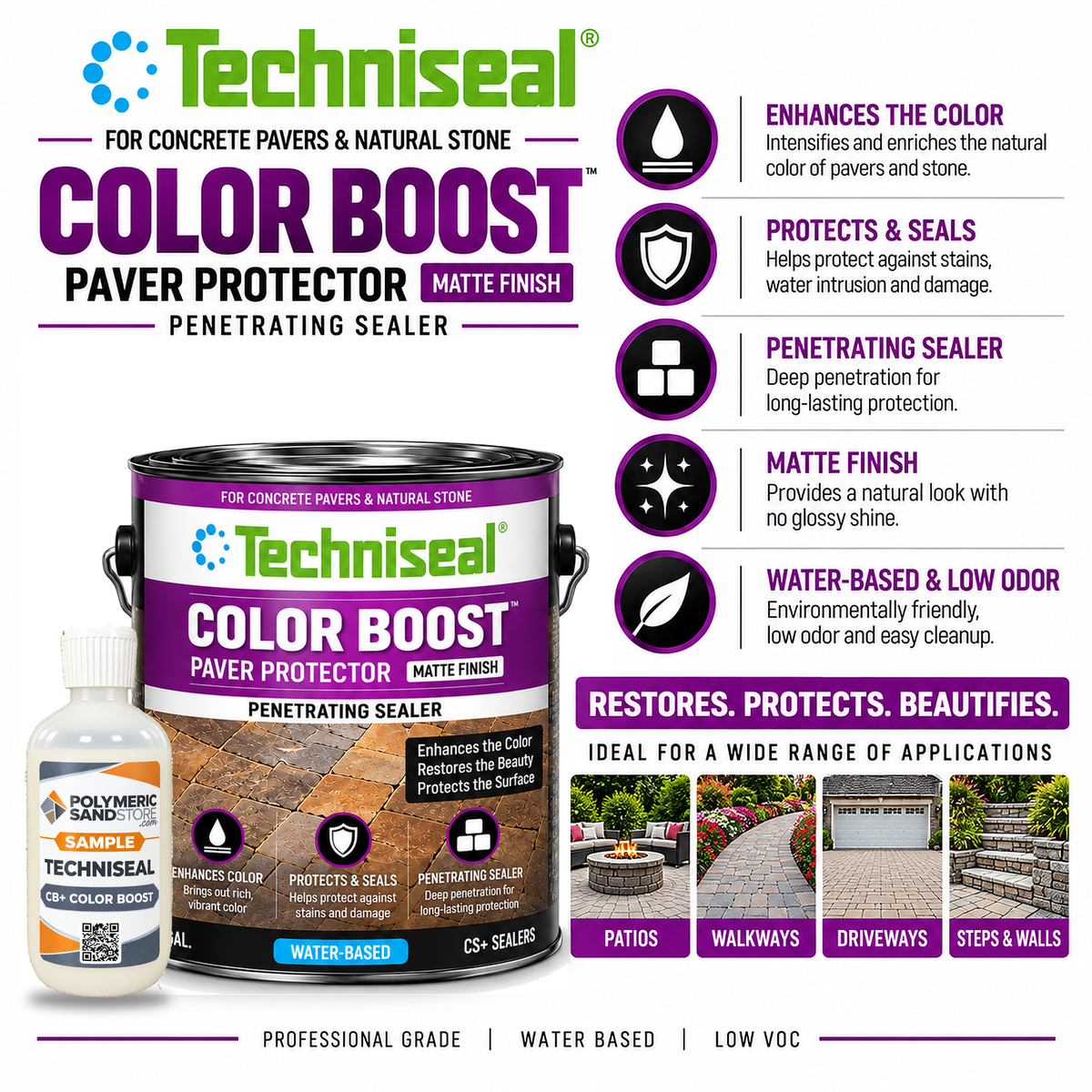 Techniseal CB+ Color Boost Paver Sealer Sample, 8 oz