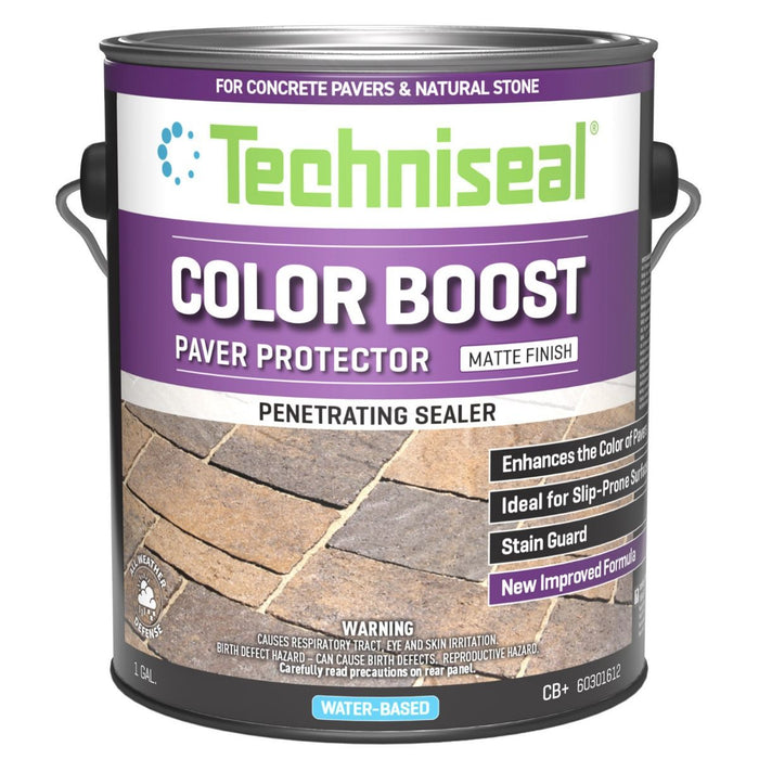 Techniseal Color Boost Matte Finish Penetrating Sealer for concrete pavers and natural stone, 1-gallon can, water-based