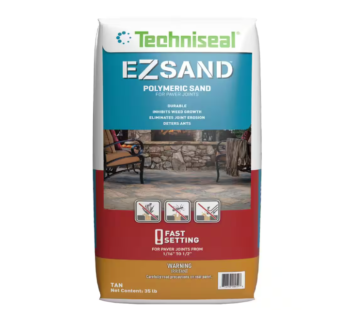 Techniseal EZ Sand polymeric sand for paver joints, tan, 35 lb bag, fast setting for 1/16 to 1/2 inch joints