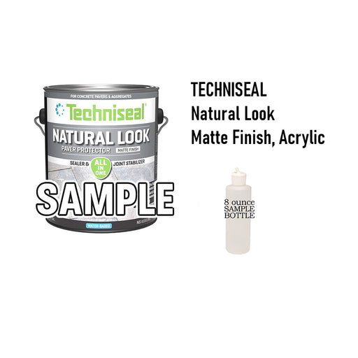 Techniseal Natural Look Matte Finish Acrylic Paver Protector sample gallon can with 8 oz plastic sample bottle