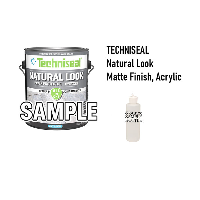 Techniseal Natural Look Matte Finish Acrylic Paver Protector sample gallon can with 8 oz plastic sample bottle