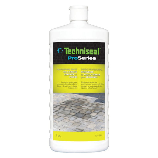 Techniseal ProSeries Oil & Grease Remover for Pavers in a 1-quart white plastic bottle
