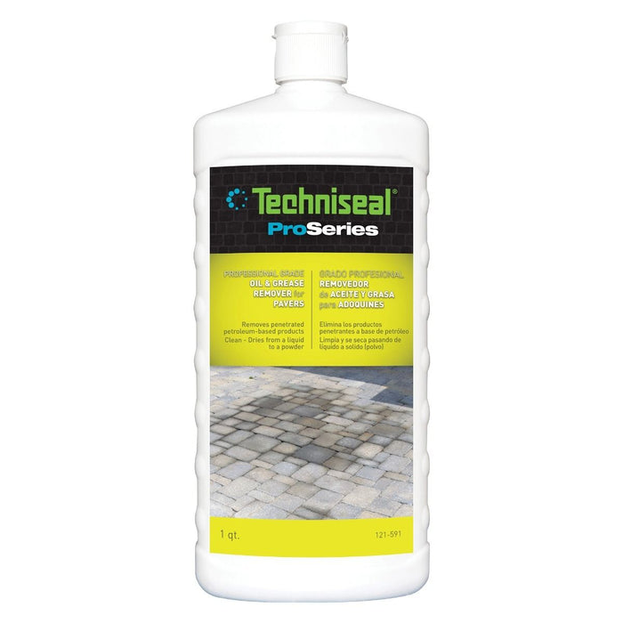 Techniseal ProSeries Oil & Grease Remover for Pavers in a 1-quart white plastic bottle