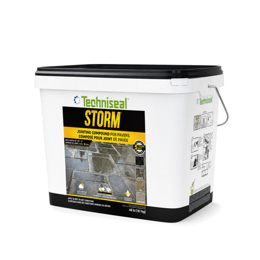 Techniseal STORM jointing compound 40 lb bucket – permeable wet or dry install paver joint compound, joints 1/8 to 2 inches