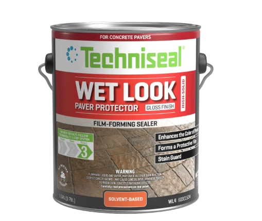 Techniseal Wet Look Paver Protector 1-gallon can, gloss finish solvent-based film-forming sealer for concrete pavers