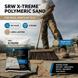 SRW X-Treme polymeric sand specs – wide joint sand for natural stone, wetcast, pool decks, joints up to 6 inches, rain safe 20 min