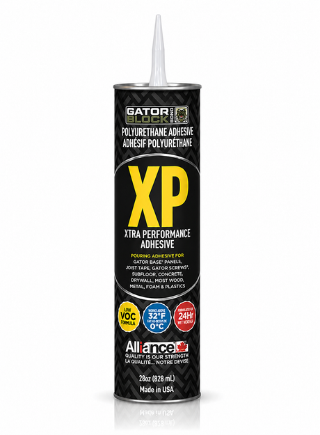 Alliance Gator Block Bond XP polyurethane adhesive, 28 oz tube for Gator Base panels, concrete, wood, metal, and foam.