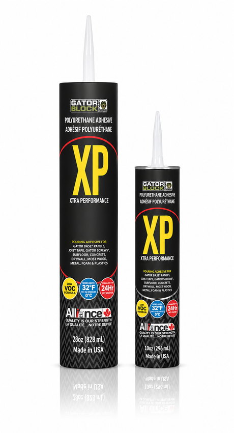 Alliance Gator Block Bond XP polyurethane adhesive in 10 oz and 28 oz tubes for Gator Base panels and hardscape projects.