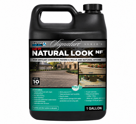 Alliance Gator Seal Signature Series Natural Look sealer, 1 gallon penetrating sealer for pavers, walkways, natural stone.