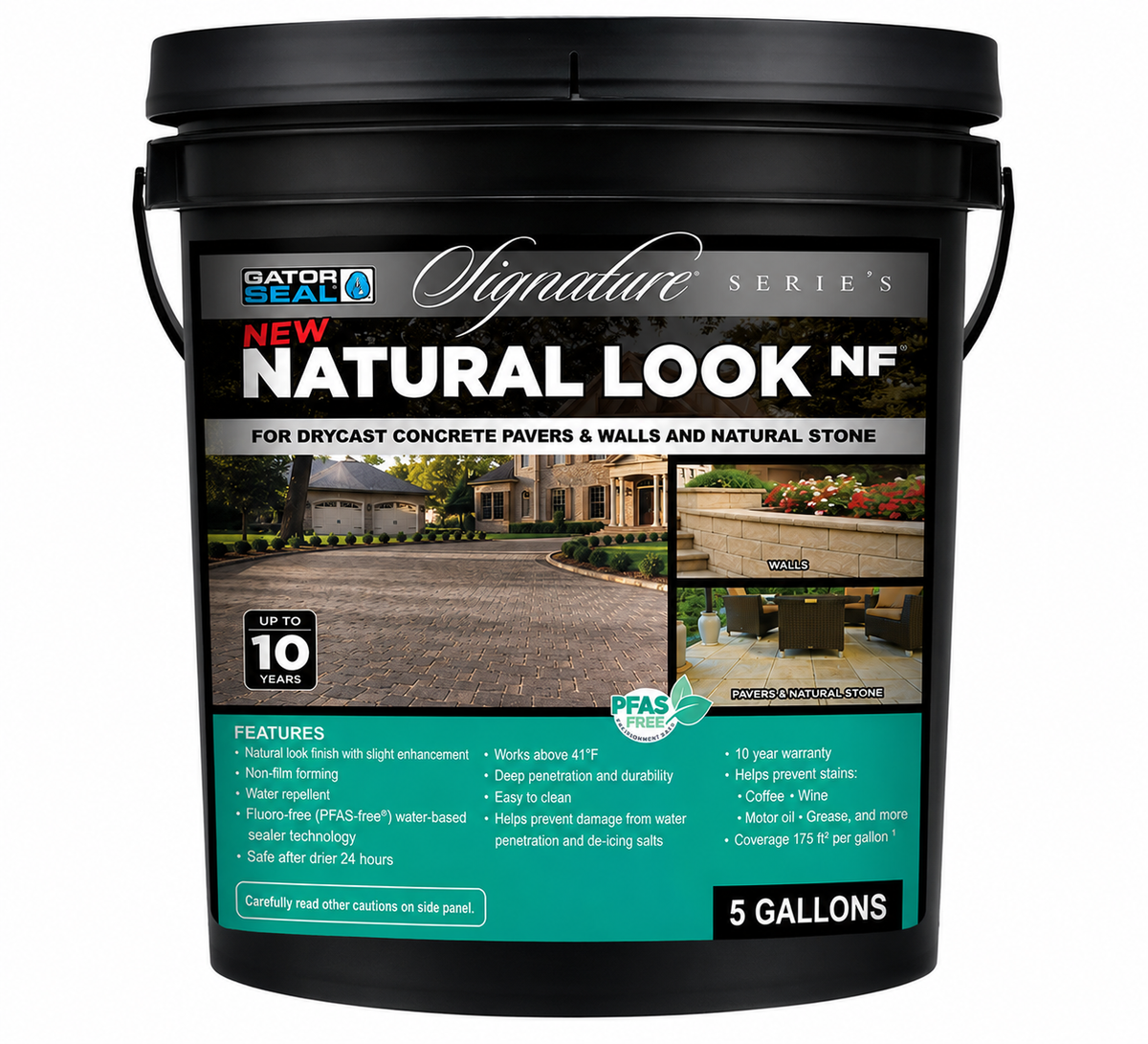 Alliance Gator Seal Signature Series Natural Look sealer, 5 gallon penetrating sealer for pavers, walkways, natural stone.