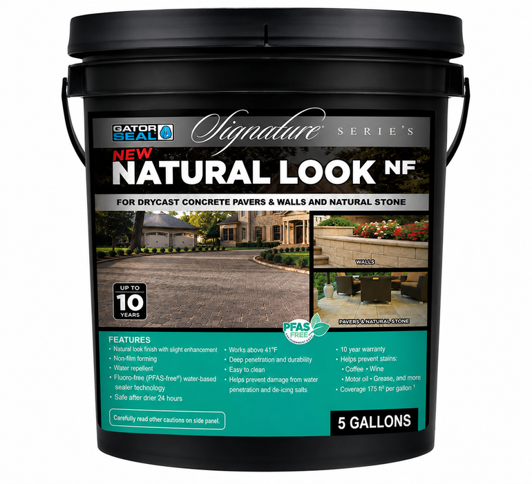 Alliance Gator Seal Signature Series Natural Look sealer, 5 gallon penetrating sealer for pavers, walkways, natural stone.