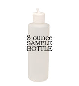 8 ounce paver sealer sample bottle, plain white plastic squeeze bottle labelled 8 ounce sample bottle used for Polymeric Sand Store sealer samples