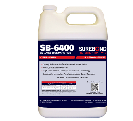 SEK Surebond SB-6400 Wet Look Hybrid Paver Sealer water-based matte penetrating
