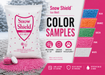Snow Shield ice melt color sample kit — Blue, Orange, Green, Pink, and White colors, melts to -25°F, safer on concrete and for pets and plants