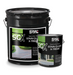 SRW Products SGX Stain Guard X-Treme specialty seal shown as a black 5 gallon pail and 1 gallon can with paver driveway photos on the labels, penetrating stain resistant paver sealer for driveways and commercial hardscapes