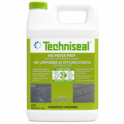 Techniseal HD Paver Prep heavy duty efflorescence cleaner, 1 gallon concentrate for paver prep before sealer application.