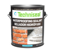 Techniseal WR7 waterproofing sealant 1 gallon can for brick and concrete, water based matte finish penetrating water repellent shown with brick wall and concrete steps, masonry sealer for salt and freeze thaw protection