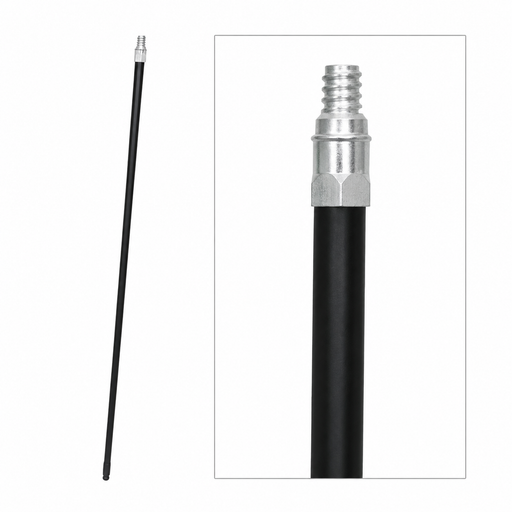 Vinyl coated metal broom handle, 60 inch threaded extension pole with swivel cap for brushes, brooms, and roller frames.